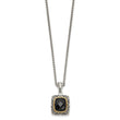 Halo Checkerboard-Cut Black Onyx Necklace in Sterling Silver, 18 Inch