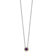 Shey Couture Sterling Silver with 14K Accent 18 Inch Antiqued Round Bezel Amethyst Necklace - Birthstone Company