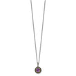 Shey Couture Sterling Silver with 14K Accent 18 Inch Antiqued Round Amethyst Necklace - Birthstone Company