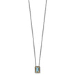 Shey Couture Sterling Silver with 14K Accent 18 Inch Emerald-cut Antiqued Light Swiss Blue Topaz Necklace - Birthstone Company