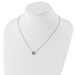 Shey Couture Sterling Silver with 14K Accent 18 Inch Emerald-cut Antiqued Light Swiss Blue Topaz Necklace - Birthstone Company