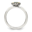 Shey Couture Sterling Silver with 14K Accent Antiqued Round Blue Topaz Ring - Birthstone Company