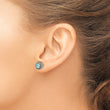 Shey Couture Sterling Silver with 14K Accent Antiqued Round Light Swiss Blue Topaz Post Earrings
