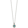 Shey Couture Sterling Silver with 14K Accent 18 Inch Antiqued Light Swiss Blue Topaz Oval Necklace - Birthstone Company