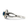 Shey Couture Sterling Silver with 14K Accent Antiqued Round London Blue Topaz Ring - Birthstone Company