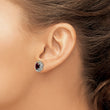 Shey Couture Sterling Silver with 14K Accent Antiqued Oval Garnet Post Earrings - Birthstone Company