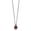Shey Couture Sterling Silver with 14K Accent 18 Inch Antiqued Oval Garnet Necklace - Birthstone Company