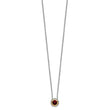 Shey Couture Sterling Silver with 14K Accent 18 Inch Antiqued Round Bezel Garnet Necklace - Birthstone Company