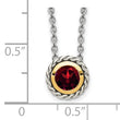 Shey Couture Sterling Silver with 14K Accent 18 Inch Antiqued Round Bezel Garnet Necklace - Birthstone Company