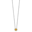 Shey Couture Sterling Silver with 14K Accent 18 Inch Antiqued Round Bezel Citrine Necklace - Birthstone Company