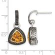 Shey Couture Sterling Silver with 14K Accent Antiqued Trillion Bezel Citrine Dangle Earrings - Birthstone Company