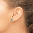 Shey Couture Sterling Silver with 14K Accent Antiqued Oval Peridot Post Earrings - Birthstone Company