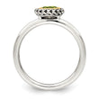Shey Couture Sterling Silver with 14K Accent Antiqued Round Bezel Peridot Ring - Birthstone Company