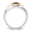 Shey Couture Sterling Silver Rhodium-plated with 14K Accent Oval Bezel Rhodolite Garnet Oval Ring - Birthstone Company