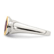 Shey Couture Sterling Silver Rhodium-plated with 14K Accent Oval Bezel Rhodolite Garnet Oval Ring - Birthstone Company