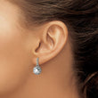 Shey Couture Sterling Silver with 14K Accent Antiqued Round White Topaz Dangle Post Earrings - Birthstone Company