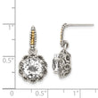 Shey Couture Sterling Silver with 14K Accent Antiqued Round White Topaz Dangle Post Earrings
