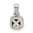 Shey Couture Sterling Silver Rhodium-plated with 14k Accent Polished Cushion-cut Garnet Pendant