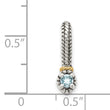 Shey Couture Sterling Silver Antiqued with 14k Accent Polished Aquamarine Chain Slide Pendant
