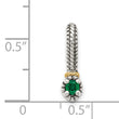 Shey Couture Sterling Silver Antiqued with 14k Accent Polished Created Emerald Chain Slide Pendant