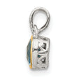 Shey Couture Sterling Silver Rhod-plated with 14k Accent Polished Cushion-cut Light Swiss Blue Topaz Pendant