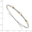 Sterling Silver 14K Gold Pearl Bangle Bracelet