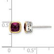 Shey Couture Sterling Silver Rhodium-plated with 14k Accent Rhodolite Garnet Square Stud Earrings - Birthstone Company