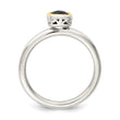 Shey Couture Sterling Silver Rhodium-plated with 14K Accent Polished Cushion-cut Created Sapphire Ring - Birthstone Company