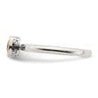 Shey Couture Sterling Silver Rhodium-plated with 14K Accent Polished Cushion-cut Created Sapphire Ring - Birthstone Company