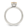 Shey Couture Sterling Silver Rhodium-plated with 14K Accent Polished Cushion-cut Amethyst Ring - Birthstone Company