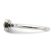 Shey Couture Sterling Silver Rhodium-plated with 14K Accent Polished Cushion-cut Created Ruby Ring - Birthstone Company