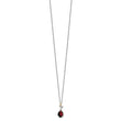 Shey Couture Sterling Silver with 14K Accent 18 Inch Antiqued Leaves with Pear Shaped Checkerboard Garnet Necklace with 2 Inch Extender