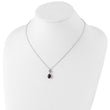 Shey Couture Sterling Silver with 14K Accent 18 Inch Antiqued Leaves with Pear Shaped Checkerboard Garnet Necklace with 2 Inch Extender - Birthstone Company