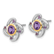 Shey Couture Sterling Silver Rhodium-plated with 14k Accent 1.05Amethyst and .12Pink Quartz Earrings