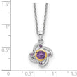 Shey Couture Sterling Silver Rhodium-Rhodium-Plated with 14K Accent .55Amethyst and .06Pink Quartz 18 inch Necklace - Birthstone Company