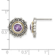 Shey Couture Sterling Silver with 14k Accent Antiqued Amethyst Post Earrings - Birthstone Company