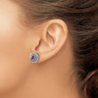 Shey Couture Sterling Silver Rhodium-plated with 14k Accent .54Amethyst / .63 Pink Quartz / .03 White Topaz Earrings - Birthstone Company