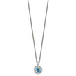 Shey Couture Sterling Silver Rhodium-Rhodium-Plated with 14k Accent 1.36 Swiss Blue Topaz/1.05 London Blue Topaz/.09 White Topaz 18 inch Necklace - Birthstone Company