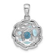 Shey Couture Sterling Silver Rhodium-Rhodium-Plated with 14k Accent 1.36 Swiss Blue Topaz/1.05 London Blue Topaz/.09 White Topaz 18 inch Necklace - Birthstone Company