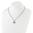 Shey Couture Sterling Silver Rhodium-Rhodium-Plated with 14k Accent 1.36 Swiss Blue Topaz/1.05 London Blue Topaz/.09 White Topaz 18 inch Necklace - Birthstone Company