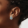 Shey Couture Sterling Silver Antiqued with 14k Accent Light Swiss Blue Topaz Post Earrings - Birthstone Company