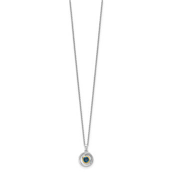 Shey Couture Sterling Silver Rhodium-Rhodium-Plated with 14k Accent London Blue Topaz 18 inch Necklace - Birthstone Company