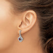 Shey Couture Sterling Silver Rhodium-plated with 14k Accent Garnet Dangle Post Earrings