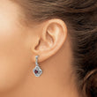 Shey Couture Sterling Silver Rhodium-plated with 14k Accent Garnet Dangle Post Earrings - Birthstone Company