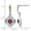 Shey Couture Sterling Silver Rhodium-plated with 14k Accent Garnet Dangle Post Earrings - Birthstone Company