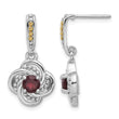 Shey Couture Sterling Silver Rhodium-plated with 14k Accent Garnet Dangle Post Earrings - Birthstone Company