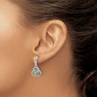Shey Couture Sterling Silver Rhodium-plated with 14k Accent Peridot Dangle Post Earrings