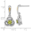 Shey Couture Sterling Silver Rhodium-plated with 14k Accent Peridot Dangle Post Earrings