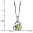 Shey Couture Sterling Silver Rhodium-Rhodium-Plated with 14k Accent Peridot 18 inch Necklace - Birthstone Company