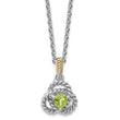 Shey Couture Sterling Silver Rhodium-Rhodium-Plated with 14k Accent Peridot 18 inch Necklace - Birthstone Company